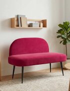vidaXL Мек бенч с облегалка виненочервен 110 x 60 x 76 cm Кадифе