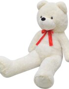 vidaXL Мека плюшена играчка мече XXL бяло 85 см