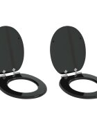 vidaXL Мека затваряща се тоалетна седалка 2 бр. Черен 44 x 38 см ПДЧ
