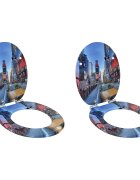 vidaXL Мека затваряща се тоалетна седалка 2 бр. Многоцветен 44 x 38 см
