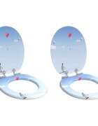 vidaXL Мека затваряща се тоалетна седалка 2 бр. Синьо 44 x 38 см ПДЧ