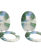 vidaXL Мека затваряща се тоалетна седалка 2 бр. Зелен 44 x 38 см ПДЧ