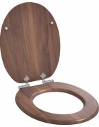 vidaXL Мека затваряща се тоалетна седалка Кафяво 44 x 38 см ПДЧ
