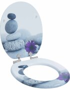 vidaXL Мека затваряща се тоалетна седалка Сив 44 x 38 см ПДЧ