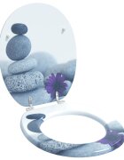 vidaXL Мека затваряща се тоалетна седалка Сив 44 x 38 см ПДЧ
