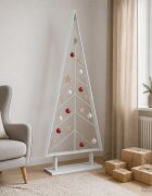vidaXL Метална коледна елха със стойка KUOPIO 125 см Стомана Бяло