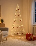 vidaXL Метална коледна елха със стойка KUOPIO 125 см Стомана Бяло