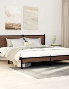 vidaXL Метална рамка за легло без матрак кафяв дъб 180x200 см