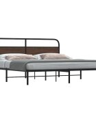 vidaXL Метална рамка за легло без матрак кафяв дъб 180x200 см