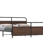 vidaXL Метална рамка за легло без матрак кафяв дъб 193x203 см