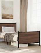 vidaXL Метална рамка за легло без матрак Кафяв дъб 80x200 cm