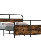 vidaXL Метална рамка за легло без матрак опушен дъб 160x200 см