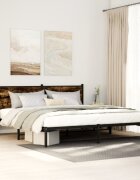 vidaXL Метална рамка за легло без матрак опушен дъб 180x200 см