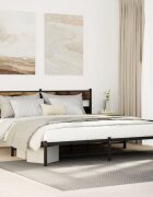 vidaXL Метална рамка за легло без матрак опушен дъб 180x200 см