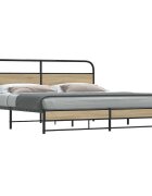 vidaXL Метална рамка за легло без матрак опушен дъб 183x213 см