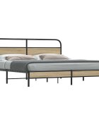 vidaXL Метална рамка за легло без матрак опушен дъб 183x213 см