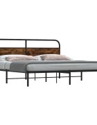 vidaXL Метална рамка за легло без матрак опушен дъб 200x200 см