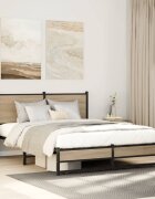 vidaXL Метална рамка за легло без матрак сонома дъб 140x200 см
