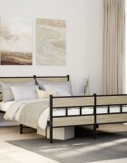 vidaXL Метална рамка за легло без матрак сонома дъб 140x200 см