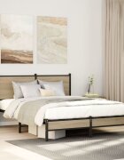 vidaXL Метална рамка за легло без матрак сонома дъб 150x200 см