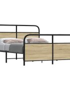 vidaXL Метална рамка за легло без матрак сонома дъб 150x200 см