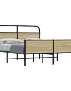 vidaXL Метална рамка за легло без матрак сонома дъб 160x200 см