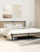 vidaXL Метална рамка за легло без матрак сонома дъб 160x200 см