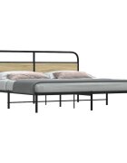 vidaXL Метална рамка за легло без матрак сонома дъб 180x200 см