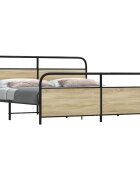 vidaXL Метална рамка за легло без матрак сонома дъб 180x200 см