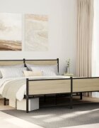 vidaXL Метална рамка за легло без матрак сонома дъб 180x200 см