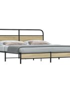 vidaXL Метална рамка за легло без матрак сонома дъб 193x203 см