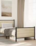 vidaXL Метална рамка за легло без матрак сонома дъб 90x200 см