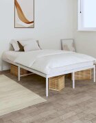 vidaXL Метална рамка за легло бяла 120x200 см