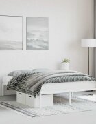 vidaXL Метална рамка за легло бяла 135x190 см