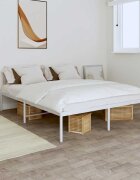 vidaXL Метална рамка за легло бяла 140x200 см