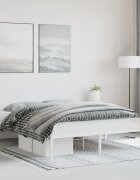 vidaXL Метална рамка за легло бяла 150x200 см