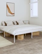 vidaXL Метална рамка за легло бяла 193x203 см