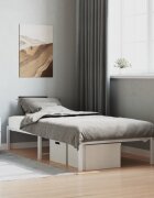 vidaXL Метална рамка за легло бяла 90x200 см