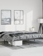 vidaXL Метална рамка за легло черна 193x203 см