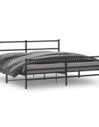 vidaXL Метална рамка за легло с горна и долна табла черна 180x200 см