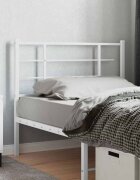 vidaXL Метална резервна табла за легло бяла 107 см