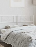 vidaXL Метална резервна табла за легло бяла 120 см