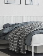 vidaXL Метална резервна табла за легло бяла 200 см