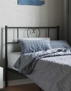 vidaXL Метална резервна табла за легло черна 107 см