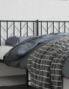 vidaXL Метална резервна табла за легло черна 150 см
