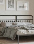 vidaXL Метална резервна табла за легло черна 180 см
