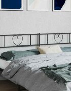 vidaXL Метална резервна табла за легло черна 180 см