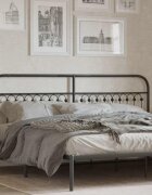 vidaXL Метална резервна табла за легло черна 193 см