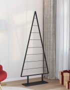 vidaXL Метално коледно дърво Черно 180 cm Стомана