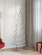 vidaXL Метално коледно дърво Черно 180 cm Стомана